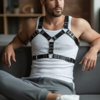 Leather Chest Harness: Adjustable Shoulder Belt - Image 4