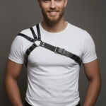 Genuine Leather Men's Chest Harness