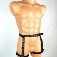 Black Leather Leg Harness for Men – Fashion Style Accessory & Gift - Image 3