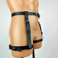 Black Leather Leg Harness for Men – Fashion Style Accessory & Gift - Image 7