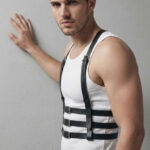 Genuine Leather Men's Chest Harness