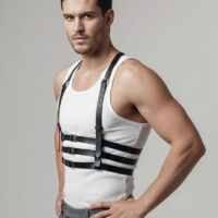Genuine Leather Men's Chest Harness - Image 3