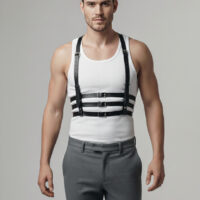 Genuine Leather Men's Chest Harness - Image 4