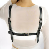 Leather Harness Fashion Accessory with Decorative Spike Details – Handmade Adjustable Design - Image 5