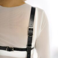 Leather Harness Fashion Accessory with Decorative Spike Details – Handmade Adjustable Design - Image 6