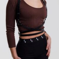 Handmade Leather Harness – Adjustable Festival Fashion Accessory - Image 3