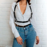 Handmade Leather Harness Belt for Gothic Fashion Styles - Image 4