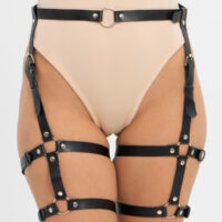 Handmade Leather Harness Fashion Accessory with Adjustable Strap Design - Image 3