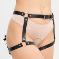 Handmade Leather Harness Fashion Accessory with Bow Details – Adjustable Design - Image 4