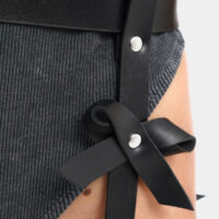 Handmade Leather Harness Fashion Accessory with Bow Details – Adjustable Design - Image 3
