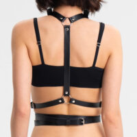 Handcrafted Adjustable Leather Harness Fashion Accessory - Image 2