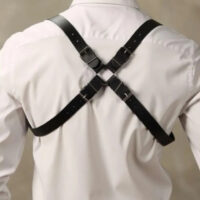 Handmade Leather Chest Harness: Adjustable Gothic Strap Design with Metal Ring Detail - Image 4
