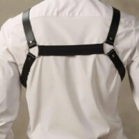 Handmade Leather Chest Harness: Adjustable Gothic Strap Design with Metal Ring Detail - Image 5