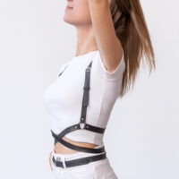 Handmade Leather Body Harness with Adjustable Strap System - Image 3