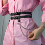 Handmade Leather Chain Waist Belt: Gothic Punk Festival Harness