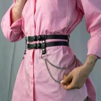 Handmade Leather Chain Waist Belt: Gothic Punk Festival Harness - Image 5