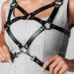Handmade Leather Harness Fashion Accessory with Adjustable Structured Strap Design