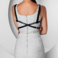 Handmade Leather Harness Fashion Accessory with Adjustable Structured Strap Design - Image 3