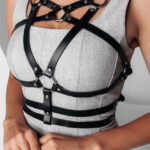 Leather Harness – Structured Adjustable Strap Fashion Accessory, Handmade Festival Design