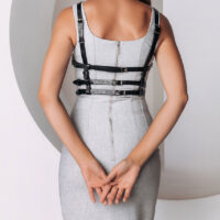 Leather Harness – Structured Adjustable Strap Fashion Accessory, Handmade Festival Design - Image 4