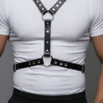 Handmade Leather Chest Harness: Adjustable Festival Strap Design