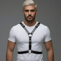Handmade Leather Chest Harness: Adjustable Festival Strap Design - Image 7
