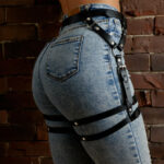 Handmade Leather Harness Fashion Accessory with Adjustable Strap Design
