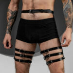 Handmade Leather Thigh Harness – Adjustable Leg Garters, Festival Clubwear