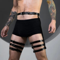 Handmade Leather Thigh Harness – Adjustable Leg Garters, Festival Clubwear - Image 5