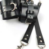 Genuine Leather Wrist Cuffs – Gothic Fashion Accessory - Image 4