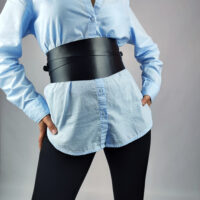 Wide Leather Corset Belt: Hourglass Silhouette, Handmade - Image 3