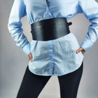 Wide Leather Corset Belt: Hourglass Silhouette, Handmade - Image 6