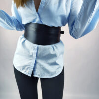 Wide Leather Corset Belt: Hourglass Silhouette, Handmade - Image 7