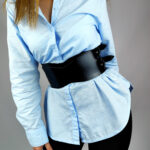 Wide Leather Corset Belt: Handmade Women's Underbust Waist Cincher