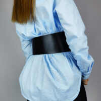 Wide Leather Corset Belt: Underbust Lace-Up Waist Cincher - Image 5