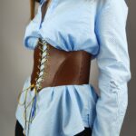 Handmade Genuine Leather Corset Belt: Plus Size Lace-Up Top