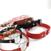 Genuine Leather Neck Choker with Ring - Handmade - Image 5