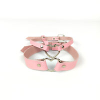 Genuine Leather Neck Choker with Ring - Handmade - Image 4