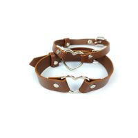 Genuine Leather Neck Choker with Ring - Handmade - Image 7