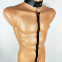 Handmade genuine leather choker with strap - Image 4