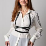 Handmade Leather Harness Belt: Gothic Fashion Waist Cincher Accessory