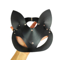 Leather Cat Mask - Halloween Costume Accessory - Image 5
