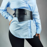 Handmade Leather Corset Belt: Wide Waist Wrap, Underbust Design