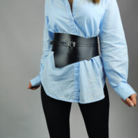 Handmade Leather Corset Belt: Wide Waist Wrap, Underbust Design - Image 4