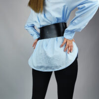 Handmade Leather Corset Belt: Wide Waist Wrap, Underbust Design - Image 5