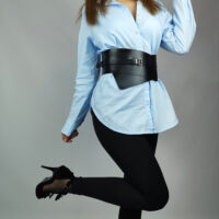 Handmade Leather Corset Belt: Wide Waist Wrap, Underbust Design - Image 6