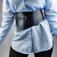 Handmade Leather Corset Belt: Wide Waist Wrap, Underbust Design - Image 7