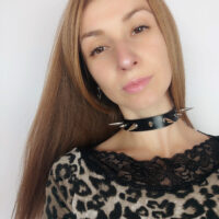 Genuine leather choker with metal studs in gothic style - Image 7