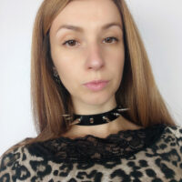 Genuine leather choker with metal studs in gothic style - Image 6