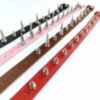 Genuine leather choker with metal studs in gothic style - Image 8